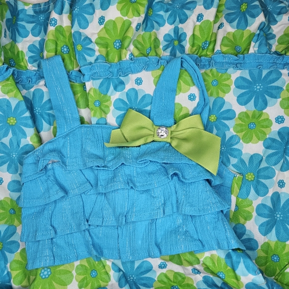 Floral Dress Blue & Green Size 6x Nannette - Picture 10 of 10